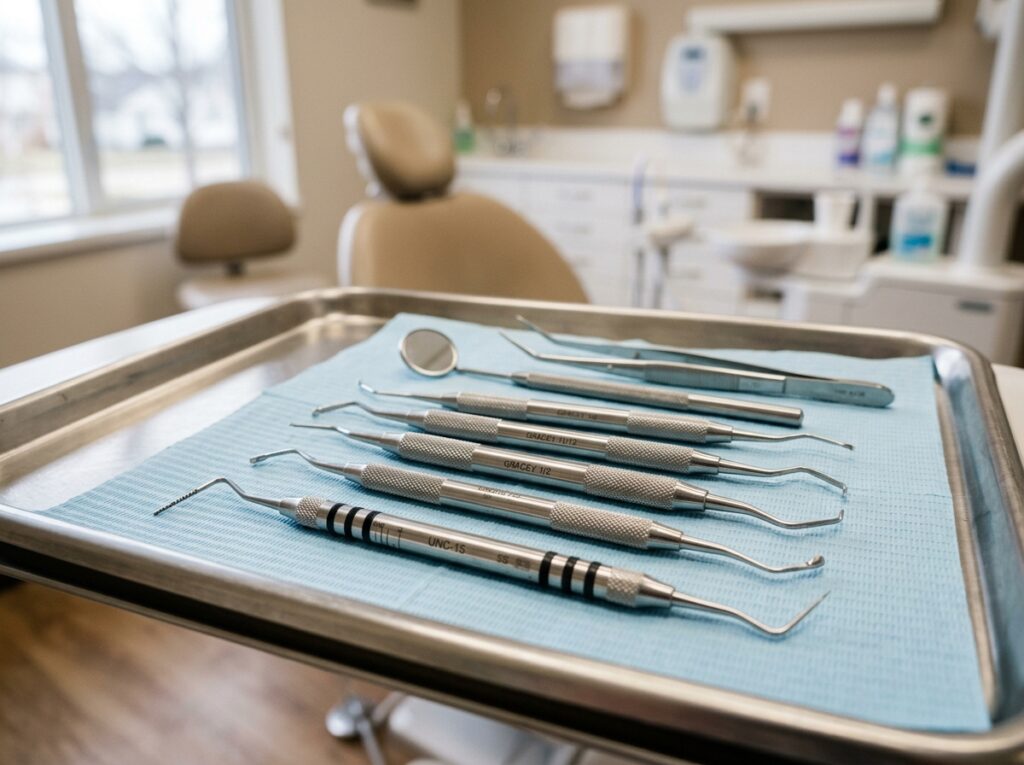 Instrumentos clínicos de periodontia e prevenção bucal